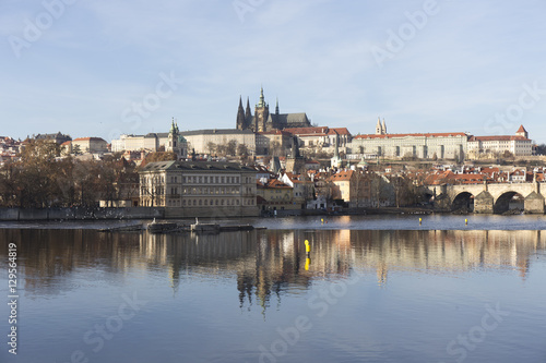 Autumn Lesser Town of Prague with gothic Castle and Charles Bridge, Czech Republic © Kajano
