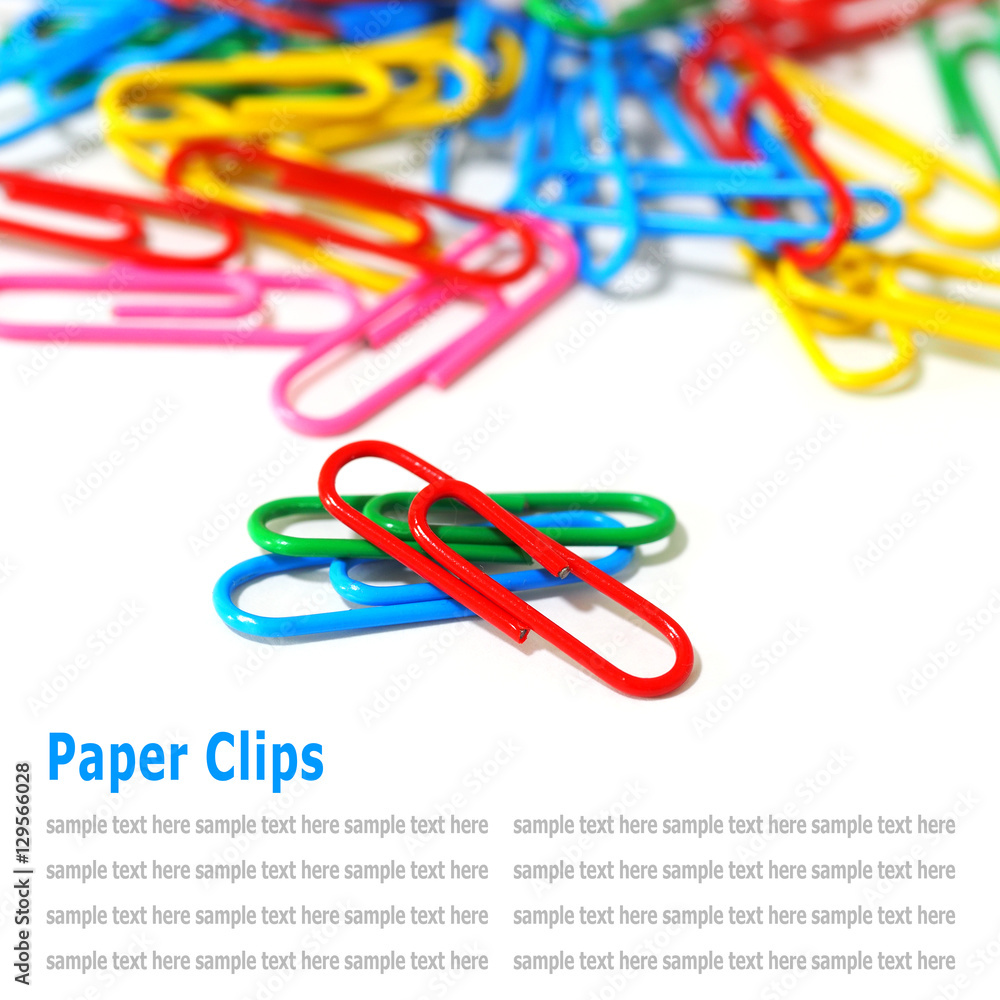 Paper clips isolated on white background Paper clips isolated on white background