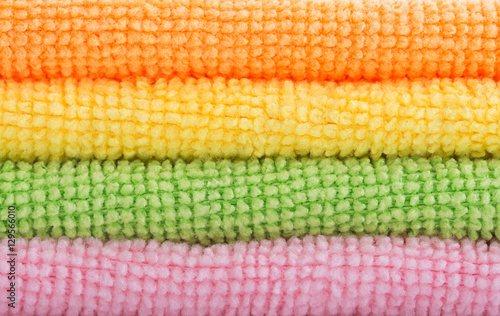 Closeup of colorful wash cloths