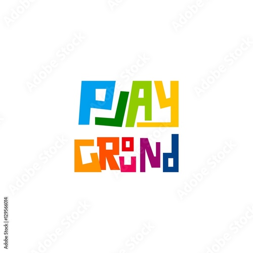 Playground Wordmark Kids Vector Logo Design Element