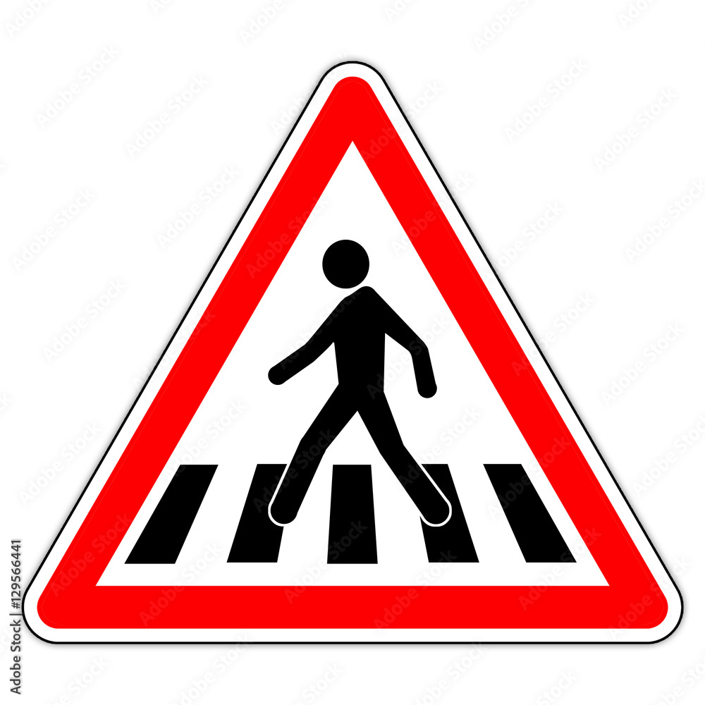 Panneau routier en France : Passage piéton Panneau routier en France : Passage piéton
