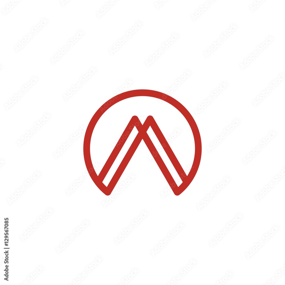 Initial M Mountain Vector Logo Design Element Initial M Mountain Vector Logo Design Element