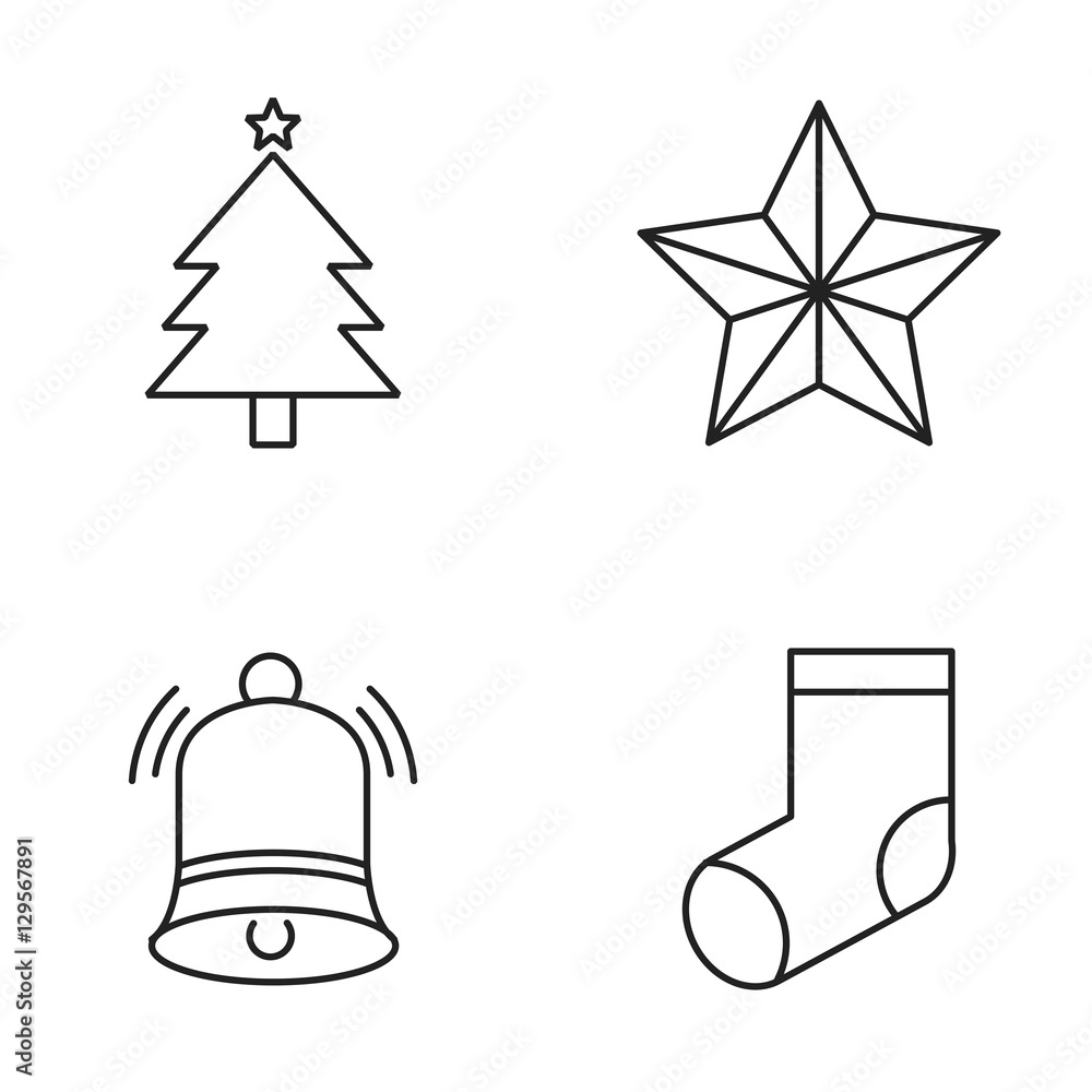 Christmas set line style Christmas set line style