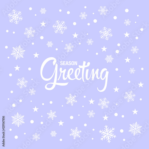 vector illustration wth season greeting card.Merry Christmas greeting card on blue background