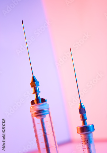 old glass syringe photo