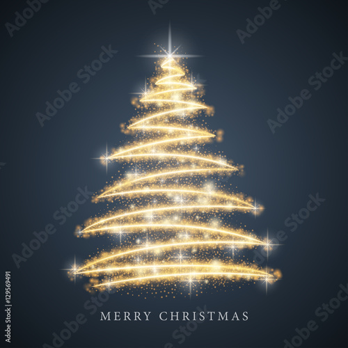 Christmas tree from light background