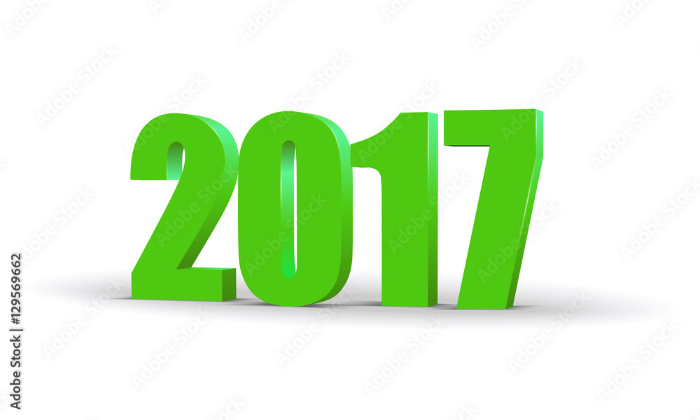Happy New Year 2017 celebration 3d text. Red 2017 number calendar template. Colorful, volumetric paper typeface on isolated white background. Greeting card design. Vector illustration Happy New Year 2017 celebration 3d text. Red 2017 number calendar template. Colorful, volumetric paper typeface on isolated white background. Greeting card design. Vector illustration