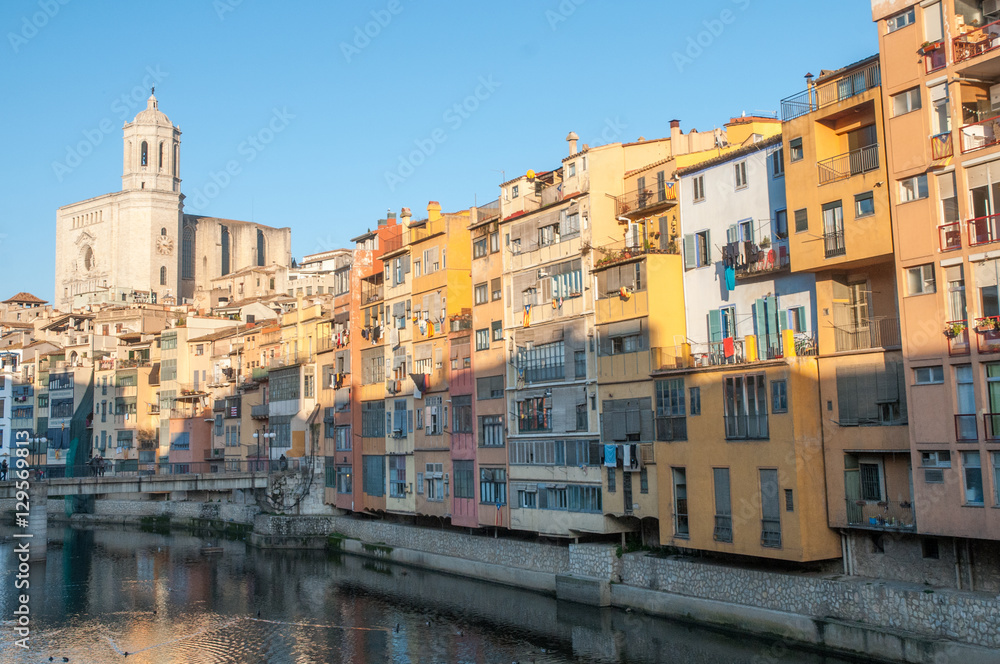 Houses on Onyar river in Girona