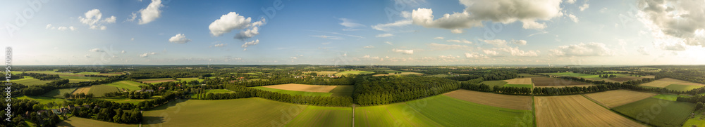 Obraz premium Luftbild Panorama Felder Ruhrgebiet