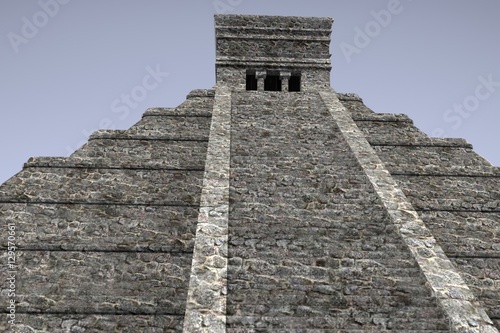 realistic 3d render of mayan pyramid photo