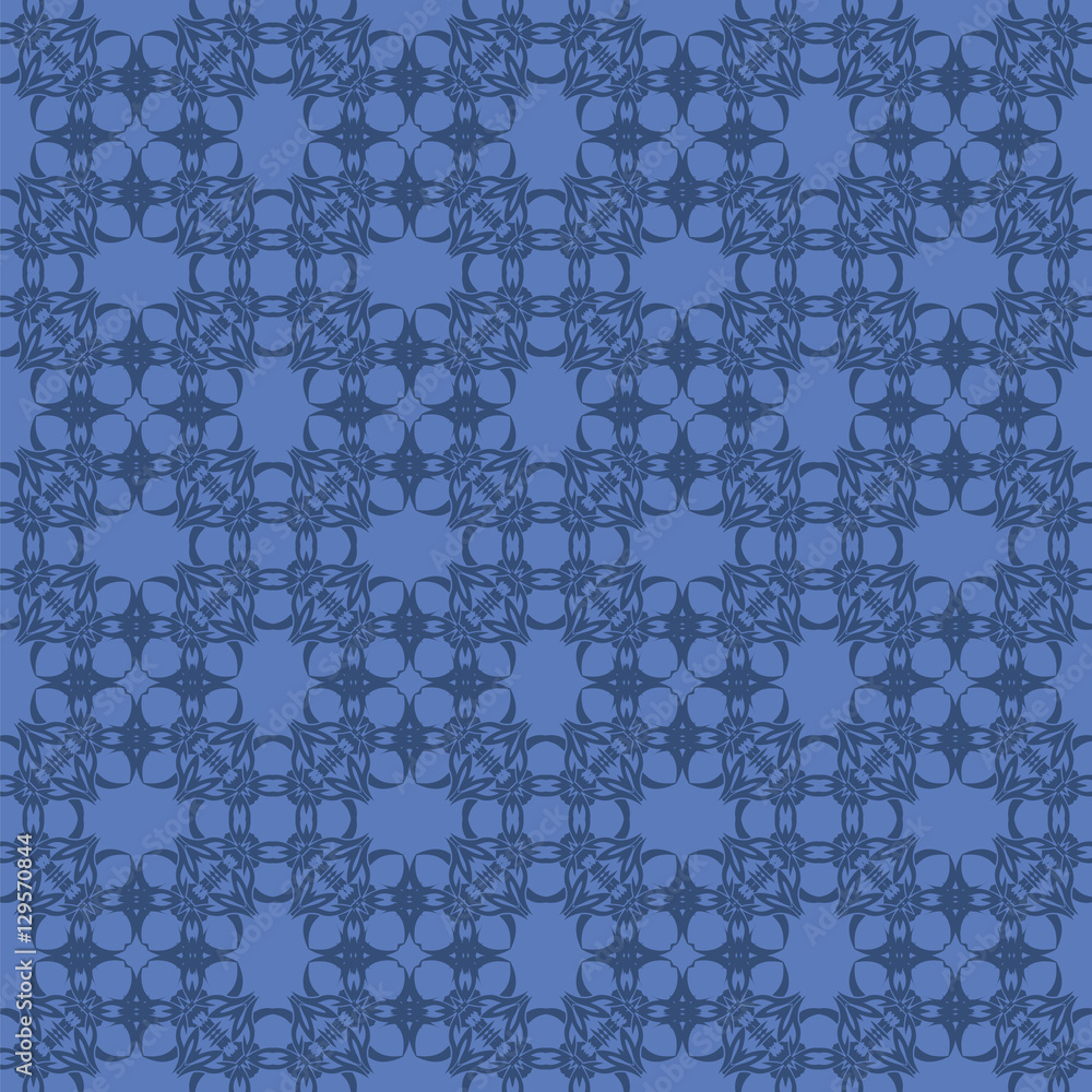 Blue Ornamental Seamless Line Pattern. Endless Texture. Oriental Geometric Ornament Blue Ornamental Seamless Line Pattern. Endless Texture. Oriental Geometric Ornament