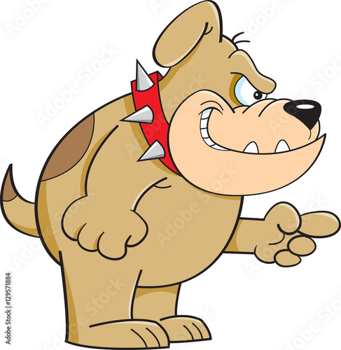 Cartoon illustration of a dog pointing.