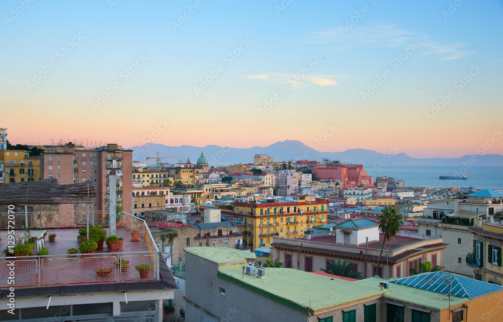 Naples at twilight, Italy