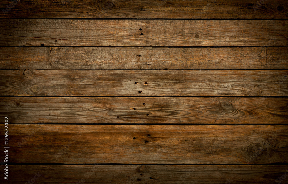 Rustic wooden background. Old natural planked wood. - obrazy, fototapety, plakaty 
