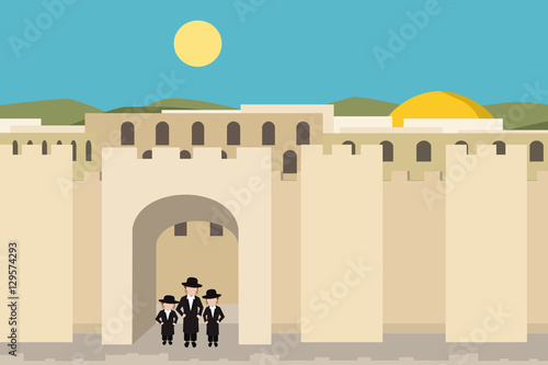 jerusalim old city background cartoon
