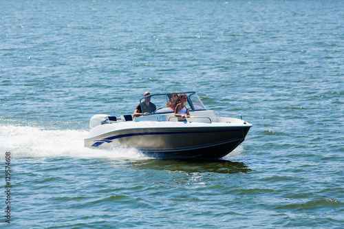  Girls ride on the boat to drift