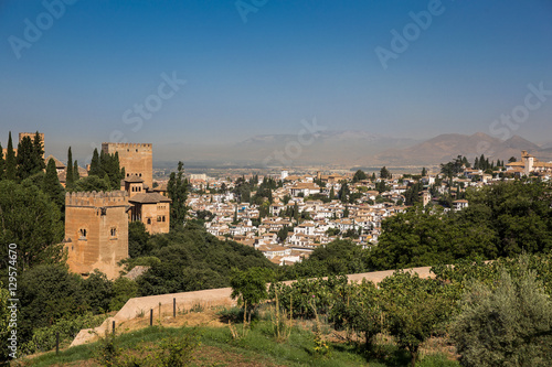 General view to Alhambra during day time. Granada  Spain