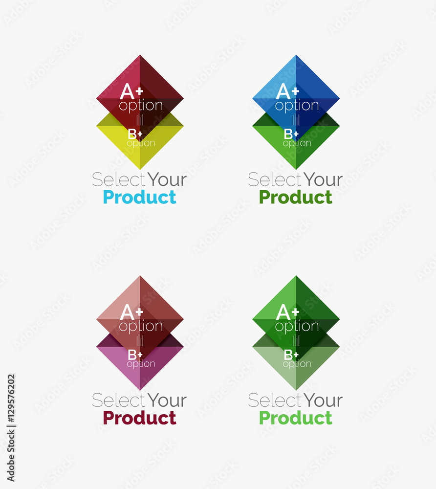 Set of abstract square interface menu navigation button Set of abstract square interface menu navigation button