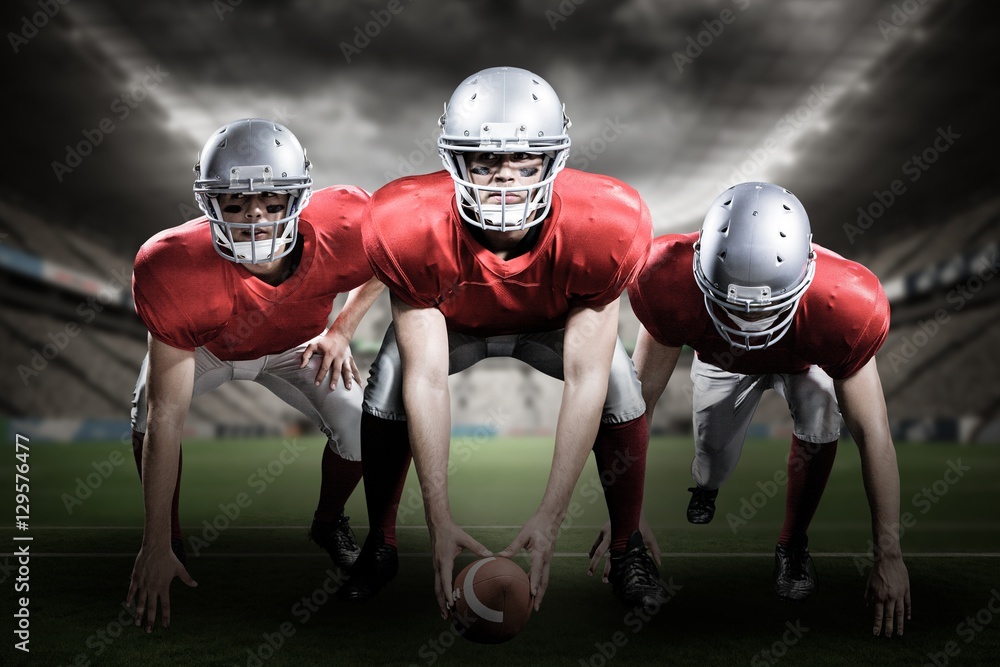 Composite image of american football players 3D Composite image of american football players 3D