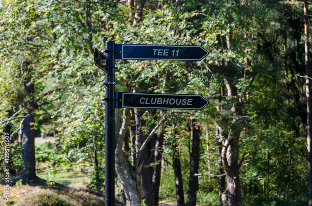 two information plate on the golf course two information plate on the golf course