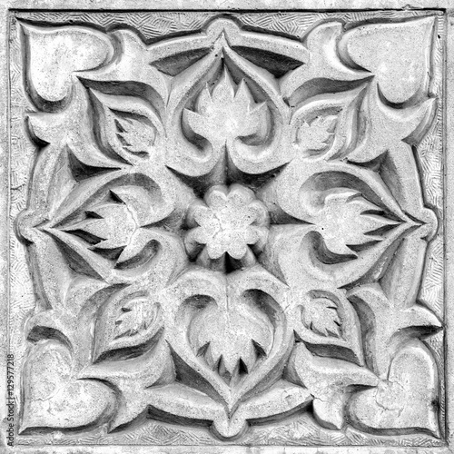 Obraz na plátne abstract floral ornament, bas-relief