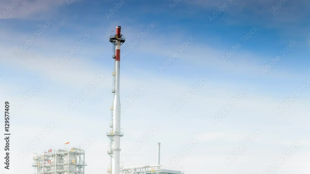 Time lapse of flaring of associated gas at oil refinery Time lapse of flaring of associated gas at oil refinery