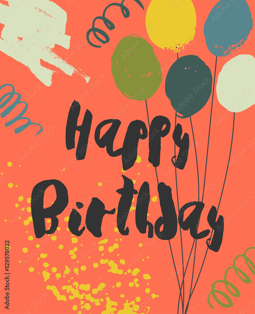 Fototapeta Colorful Happy Birthday Card template