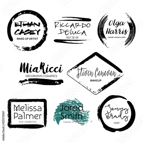 Set of Makeup Artist design logo templates.