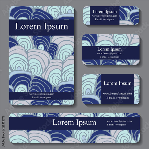 Stock vectorset of template with floral ornament,oriental design