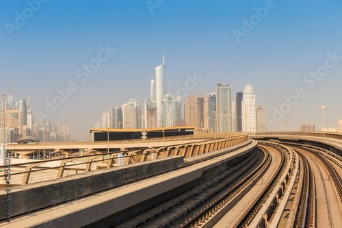 Metro subway tracks in the United Arab Emirates