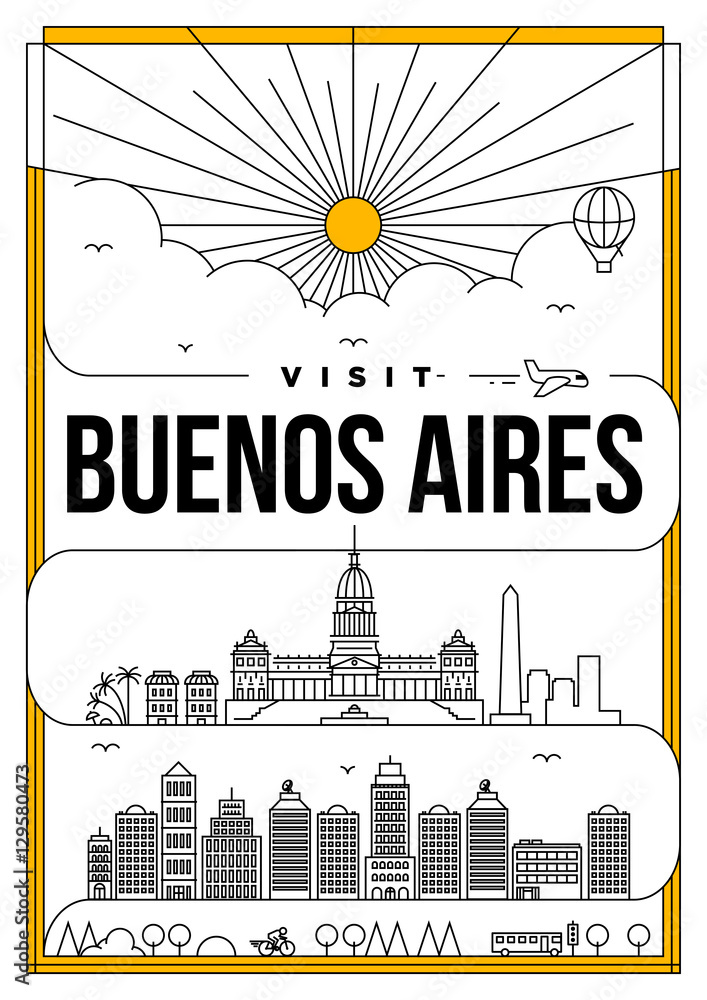 Linear Travel Buenos Aires Poster Design
