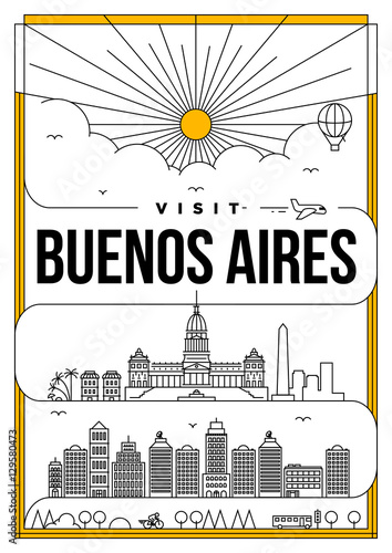 Linear Travel Buenos Aires Poster Design