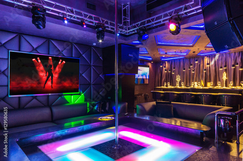 Dance pole in a nightclub