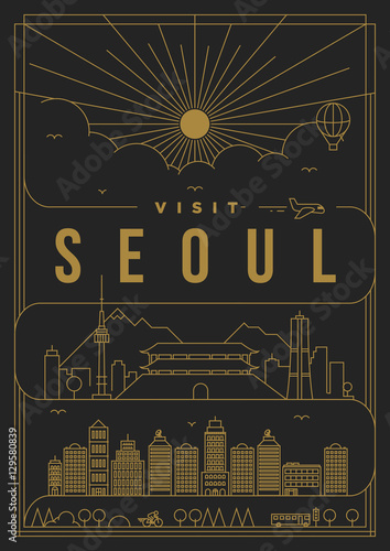 Linear Travel Seoul Poster Design