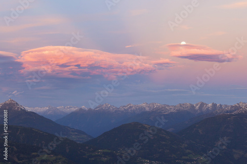 Sunset over the Alps