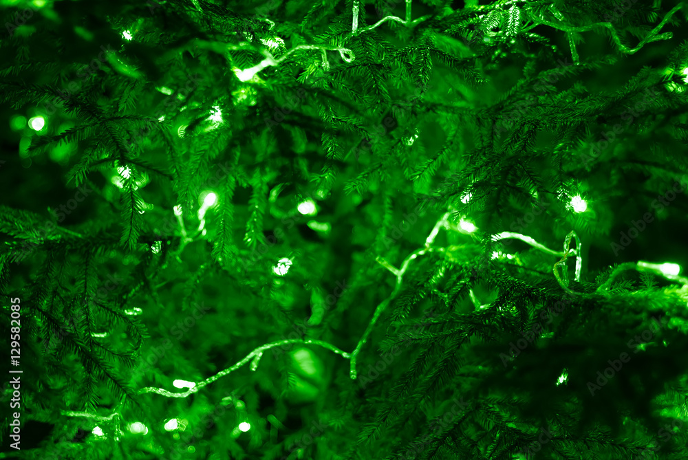 Christmas tree with green LED lights. Shallow DOF Christmas tree with green LED lights. Shallow DOF