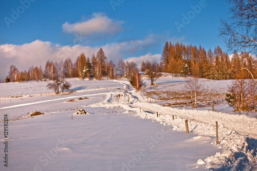 Słoneczny zimowy dzień w górskim mieście Muszyna