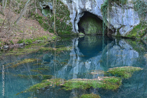 Springhead of Krupaja river and cave photo