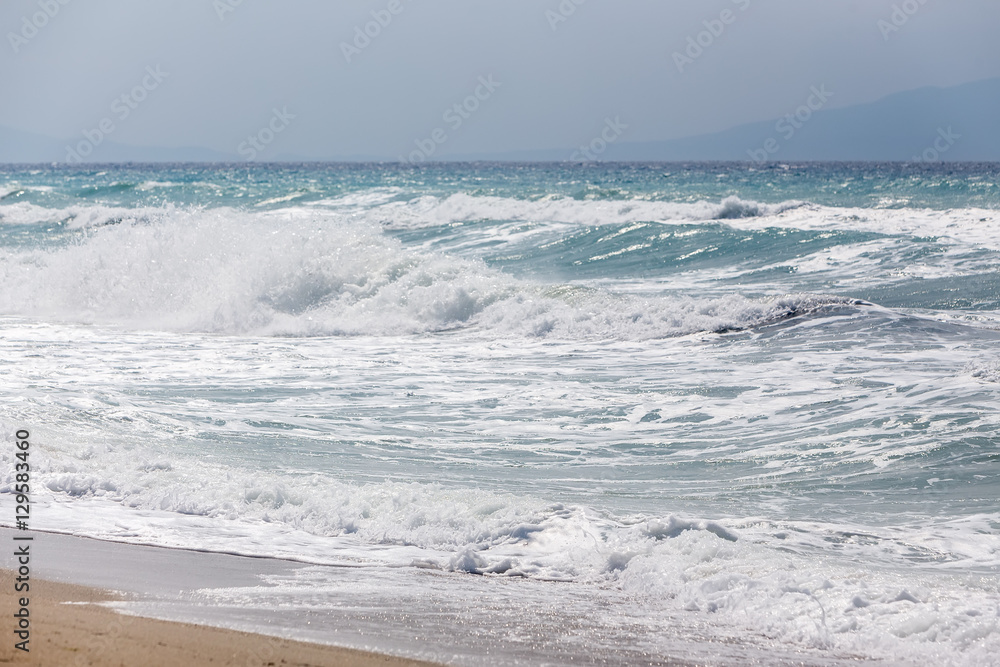 Sea waves in the beach.Beautiful seascape