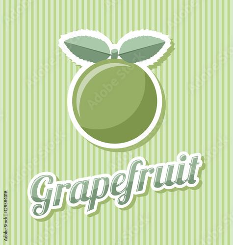 Retro grapefruit with title on striped background