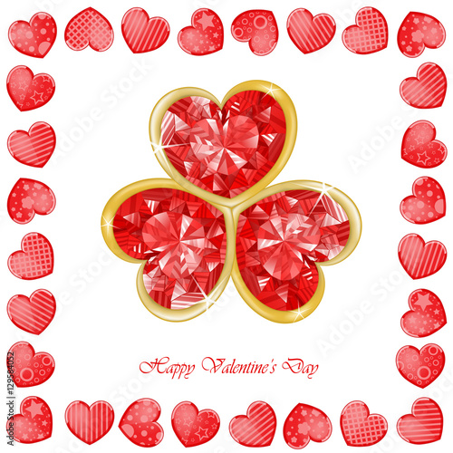 Valentine's day background with funny hearts