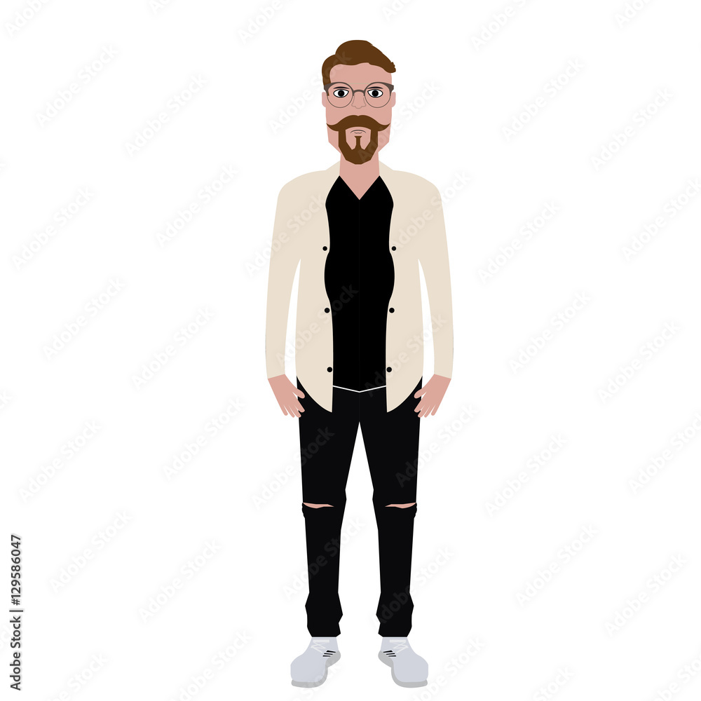 Isolated hipster Isolated hipster