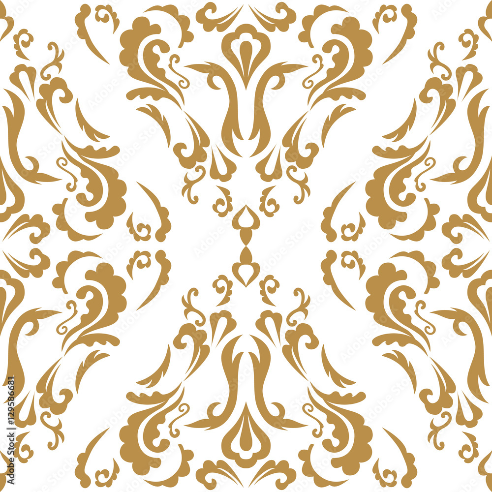 Damask seamless classic pattern. Vintage Baroque delicate background. Classic ornament for wallpapers, textile, fabric. Exquisite floral baroque template.