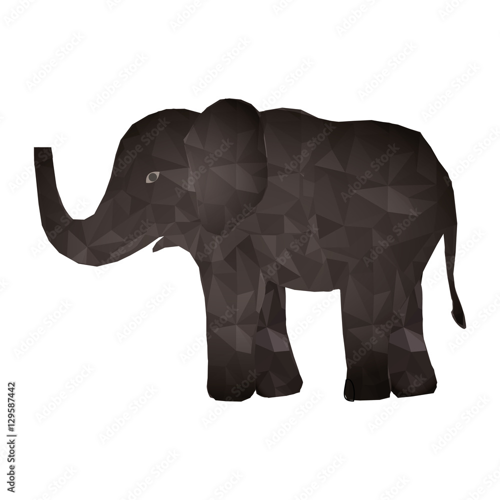Obraz premium Polygonal elephant icon. Animal nature life and fauna theme. Isolated design. Vector illustration