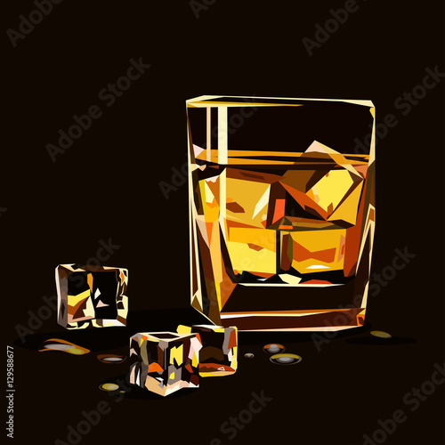 A vector glass of whiskey