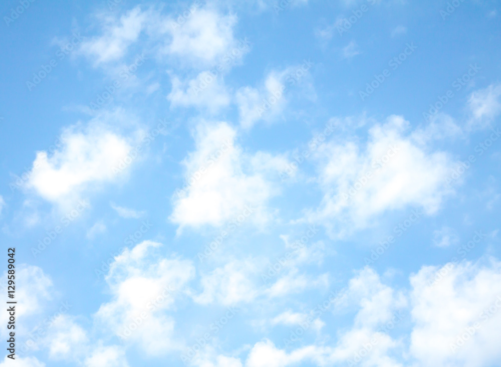 beautiful white clouds on a background of blue sky