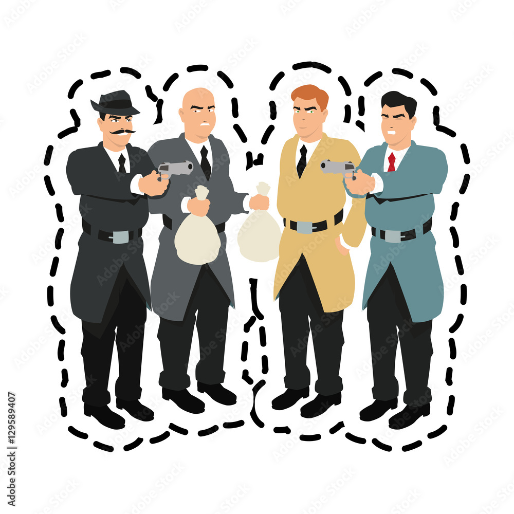 Inspector police and thief cartoon icon. Comic character and caricature  theme. Isolated design. Vector illustration Stock Vector | Adobe Stock