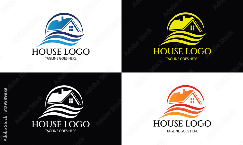 House logo design template ,Home clean logo design concept ,Vector illustration