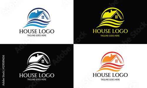 House logo design template ,Home clean logo design concept ,Vector illustration