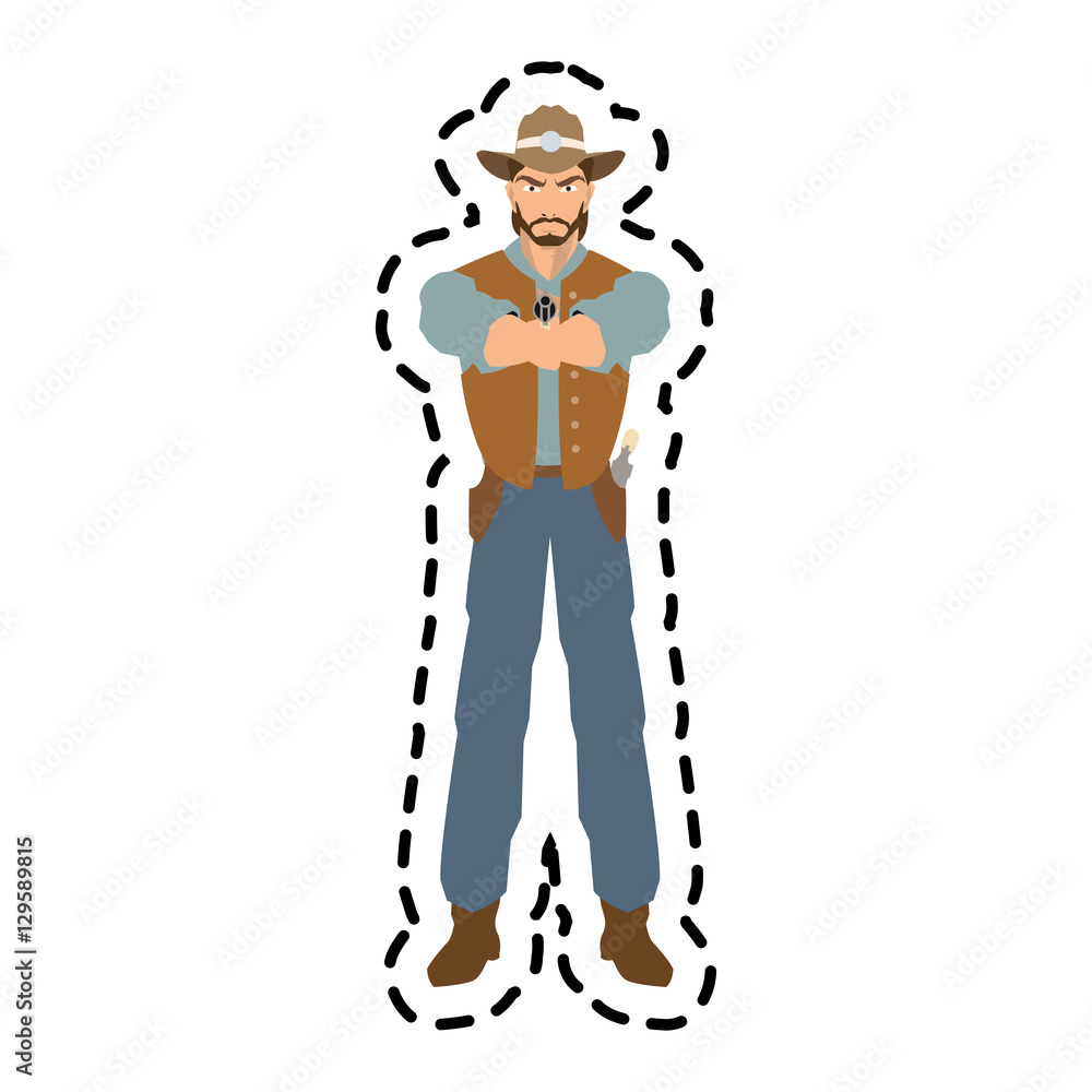 Cowboy cartoon icon. Man sheriff pop art and comic theme. Isolated design. Vector illustration Cowboy cartoon icon. Man sheriff pop art and comic theme. Isolated design. Vector illustration